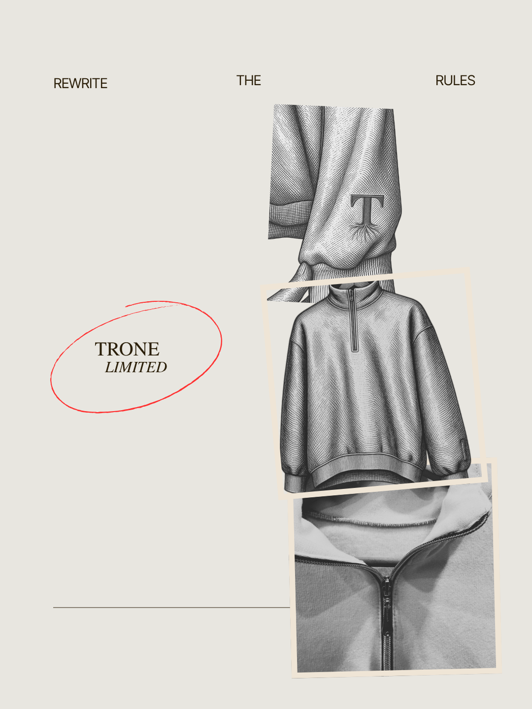 TRONE The Right One — Roots Collection | Quarter-Zip Streetwear Tunisia