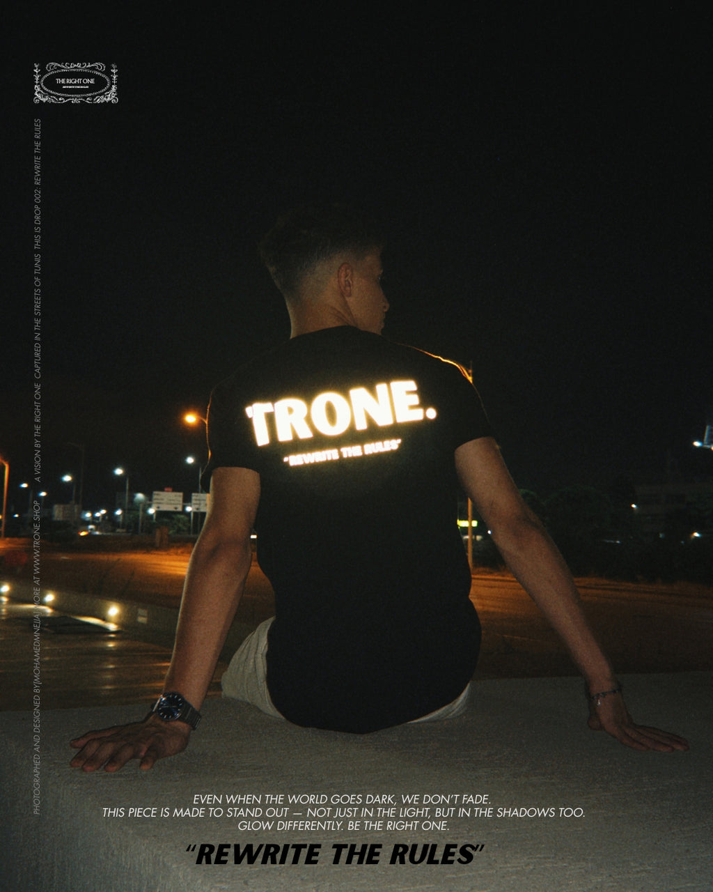 T-shirt Oversize TRÔNE Glow Edition – Streetwear Tunisie