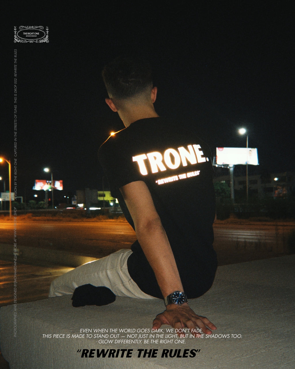 T-shirt Oversize TRÔNE Glow Edition – Streetwear Tunisie