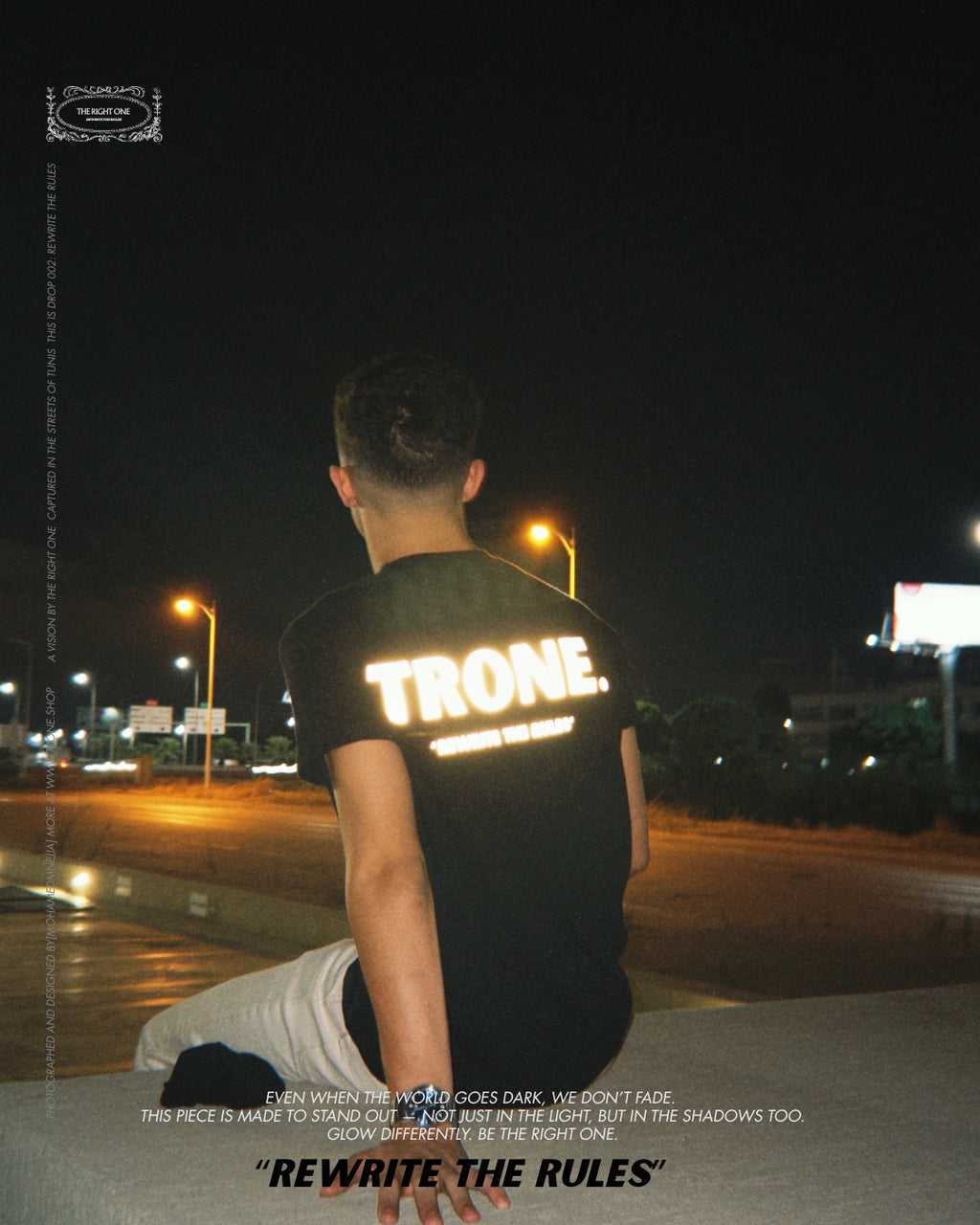 T-shirt Oversize TRÔNE Glow Edition – Streetwear Tunisie