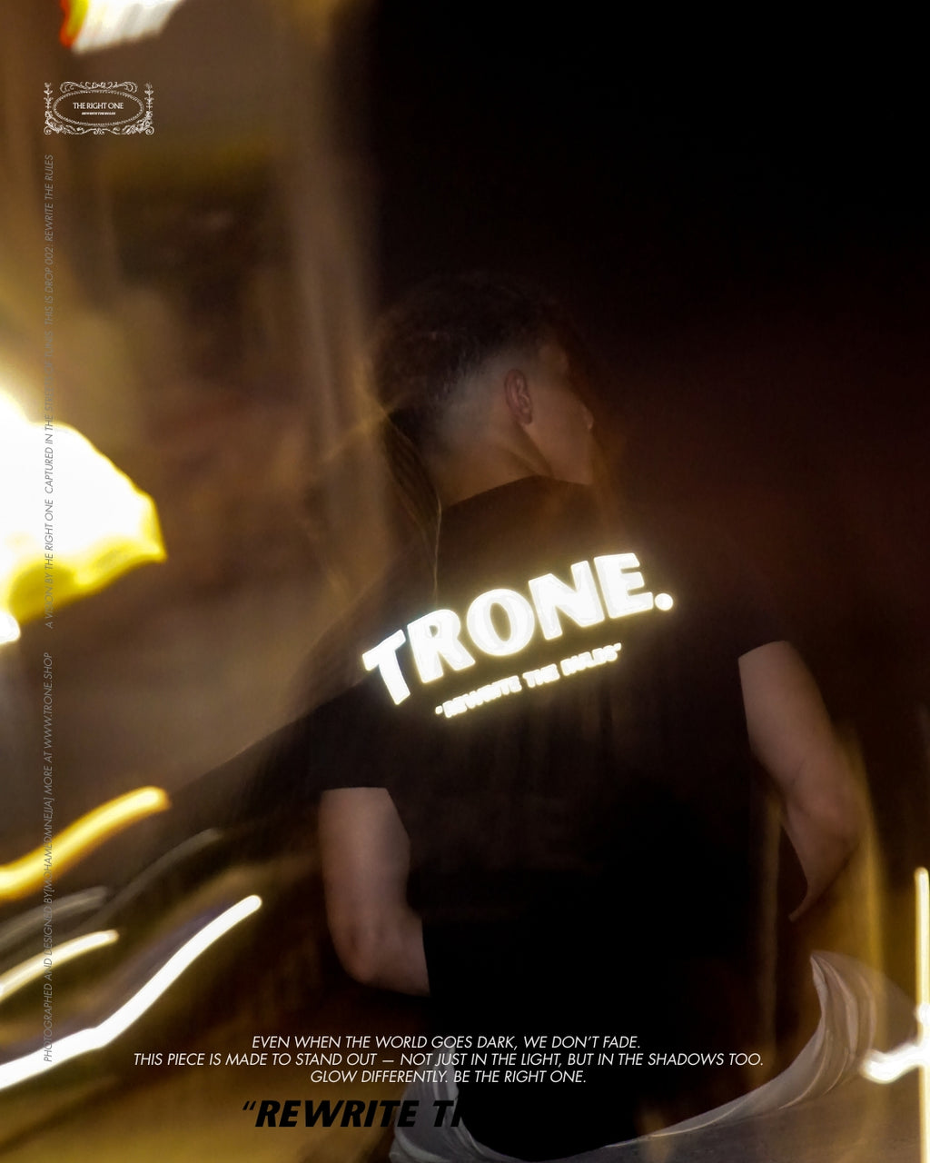 T-shirt Oversize TRÔNE Glow Edition – Streetwear Tunisie