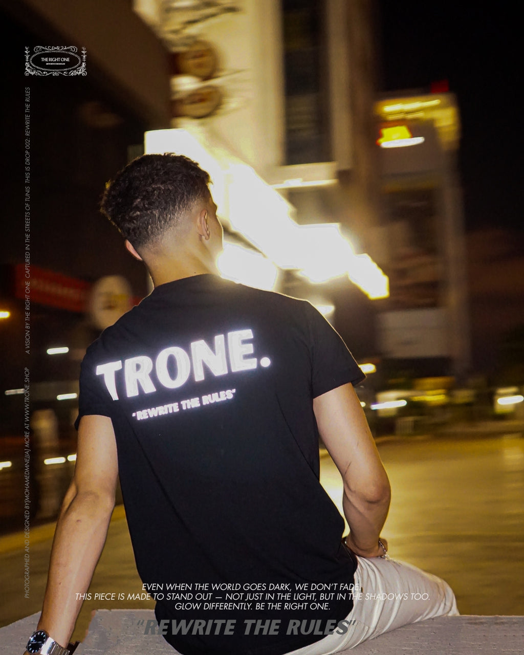 T-shirt Oversize TRÔNE Glow Edition – Streetwear Tunisie